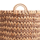 Vinear Coastal Farmhouse Handwoven Two-Tone Water Hyacinth Nesting Storage Baskets with Handles