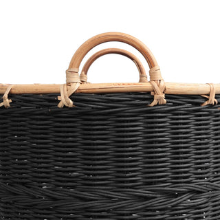 Mossinia Bohemian Cottage Handwoven Rattan Nesting Storage Baskets with Handles