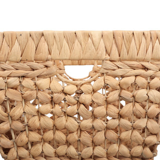 Airwyn Contemporary Bohemian Handwoven Water Hyacinth Nesting Storage Baskets with Handles