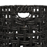 Ease Coastal Bohemian Water Hyacinth Handwoven Checker Weave Nesting Baskets with Handles