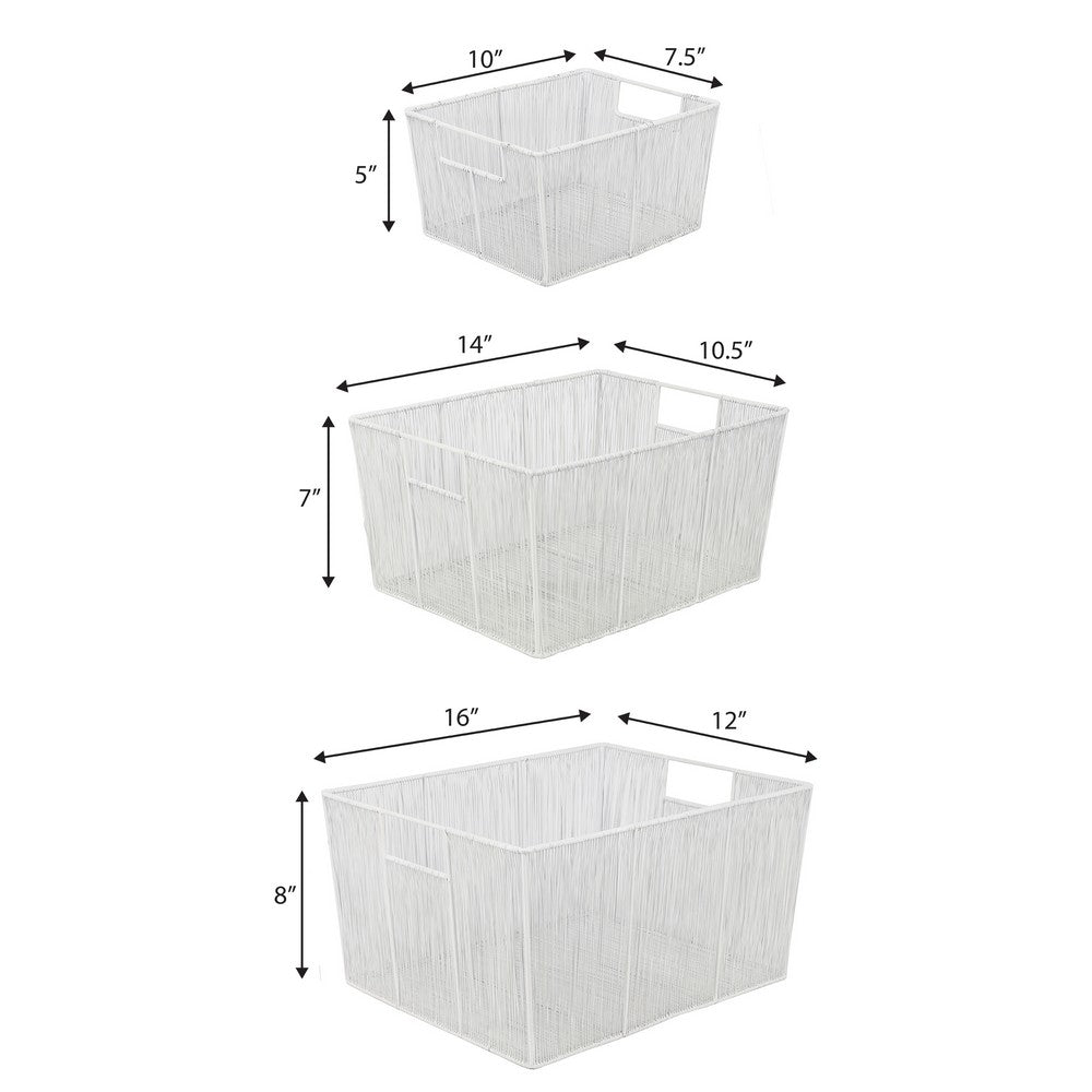 Sutton Modern Glam Handmade Wire Metal Nesting Storage Baskets
