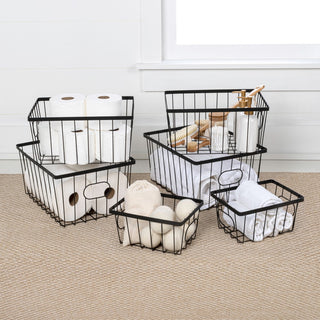 Camden Vintage Industrial Handmade Wire Metal Nesting Storage Baskets