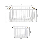 Henley Vintage Farmhouse Handmade Wire Metal Nesting Storage Baskets with Jute Wrapped Handles