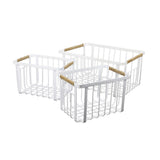 Henley Vintage Farmhouse Handmade Wire Metal Nesting Storage Baskets with Jute Wrapped Handles