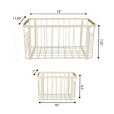 Henley Vintage Farmhouse Handmade Wire Metal Nesting Storage Baskets with Jute Wrapped Handles