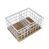Evvie Vintage Farmhouse Handmade Wire Metal Nesting Storage Baskets with Wood Base