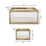 Fallon Modern Minimalist Handmade Wooden Metal Nesting Storage Baskets