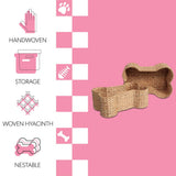 Digby Bone-Shaped Large Hand Woven Water Hyacinth Nesting Pet Toy Organizer Baskets
