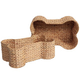 Digby Bone-Shaped Large Hand Woven Water Hyacinth Nesting Pet Toy Organizer Baskets