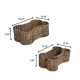 Digby Bone-Shaped Large Hand Woven Water Hyacinth Nesting Pet Toy Organizer Baskets