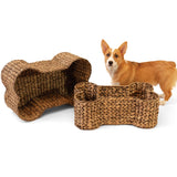 Digby Bone-Shaped Large Hand Woven Water Hyacinth Nesting Pet Toy Organizer Baskets