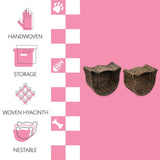 Felix Cat-Shaped Hand Woven Water Hyacinth Nesting Pet Toy Organizer Baskets