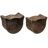 Felix Cat-Shaped Hand Woven Water Hyacinth Nesting Pet Toy Organizer Baskets