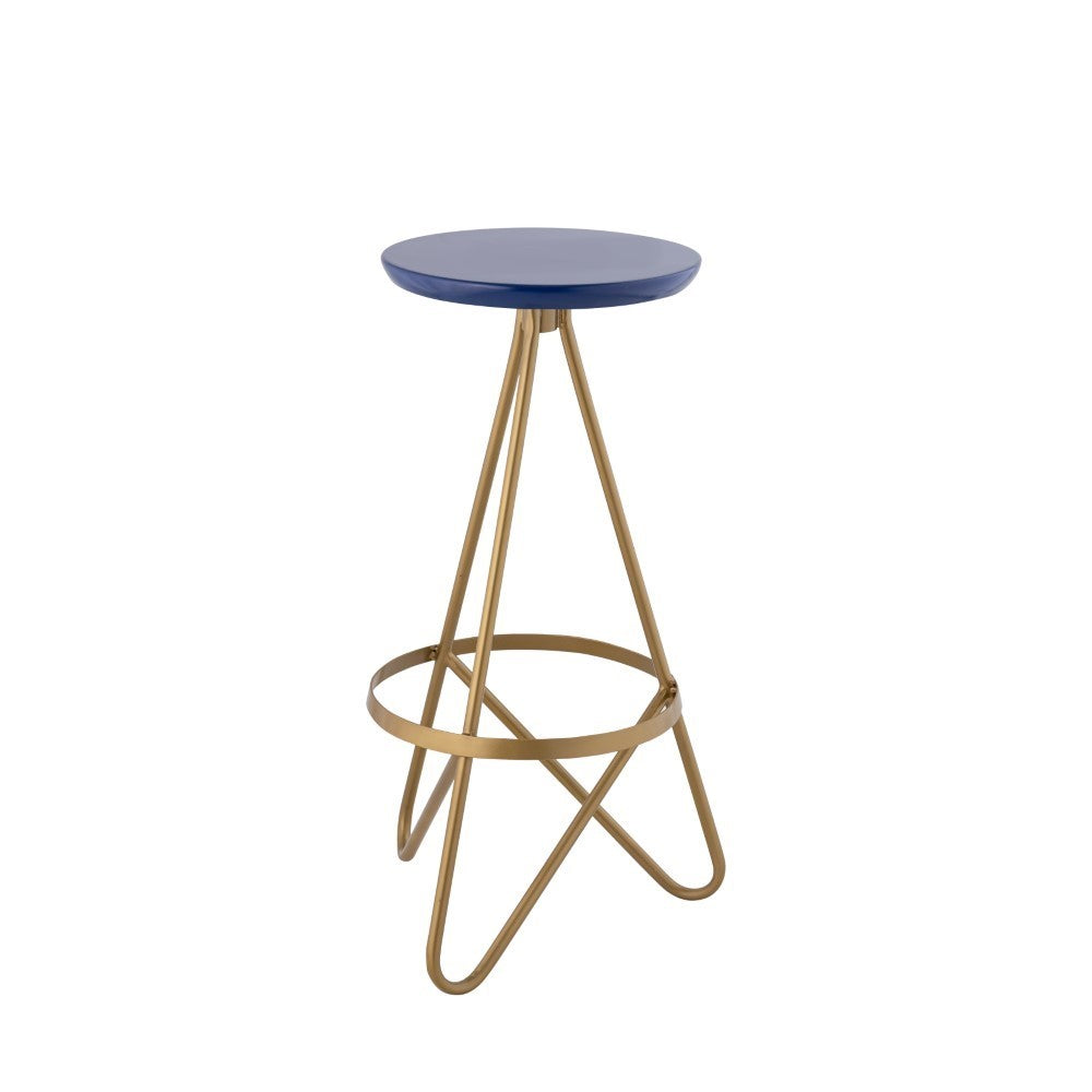 Nobu 30" Modern Industrial Metal Backless Circular Bar Stool