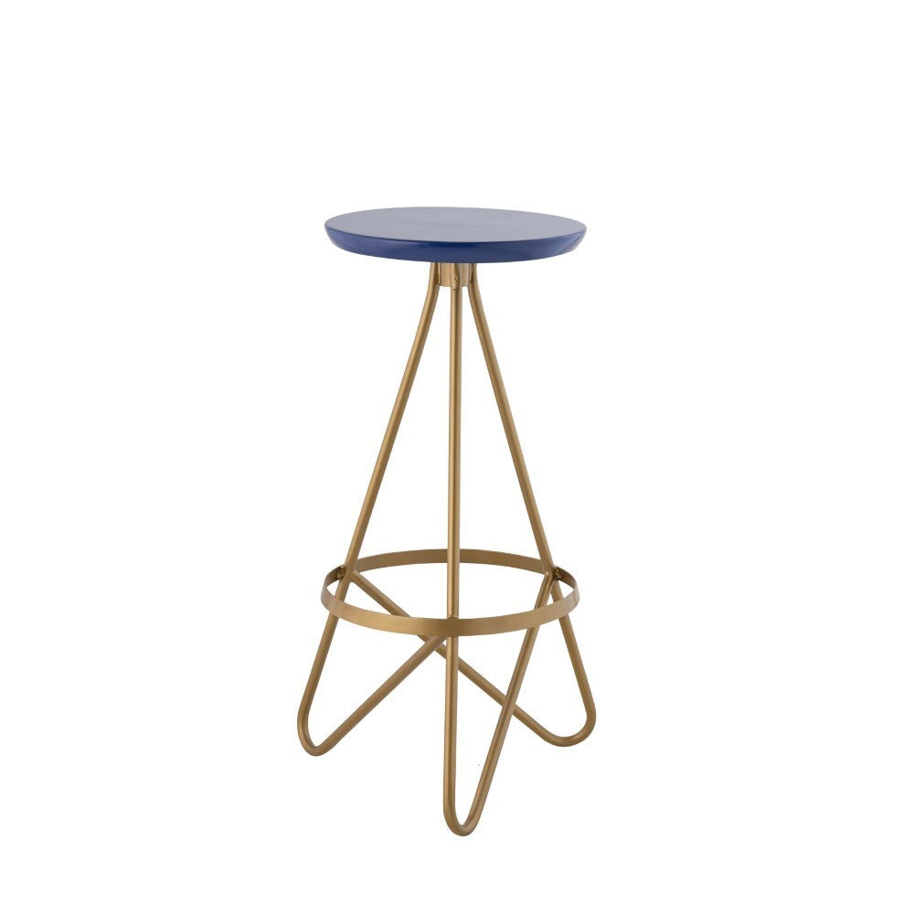 Nobu 30" Modern Industrial Metal Backless Circular Bar Stool