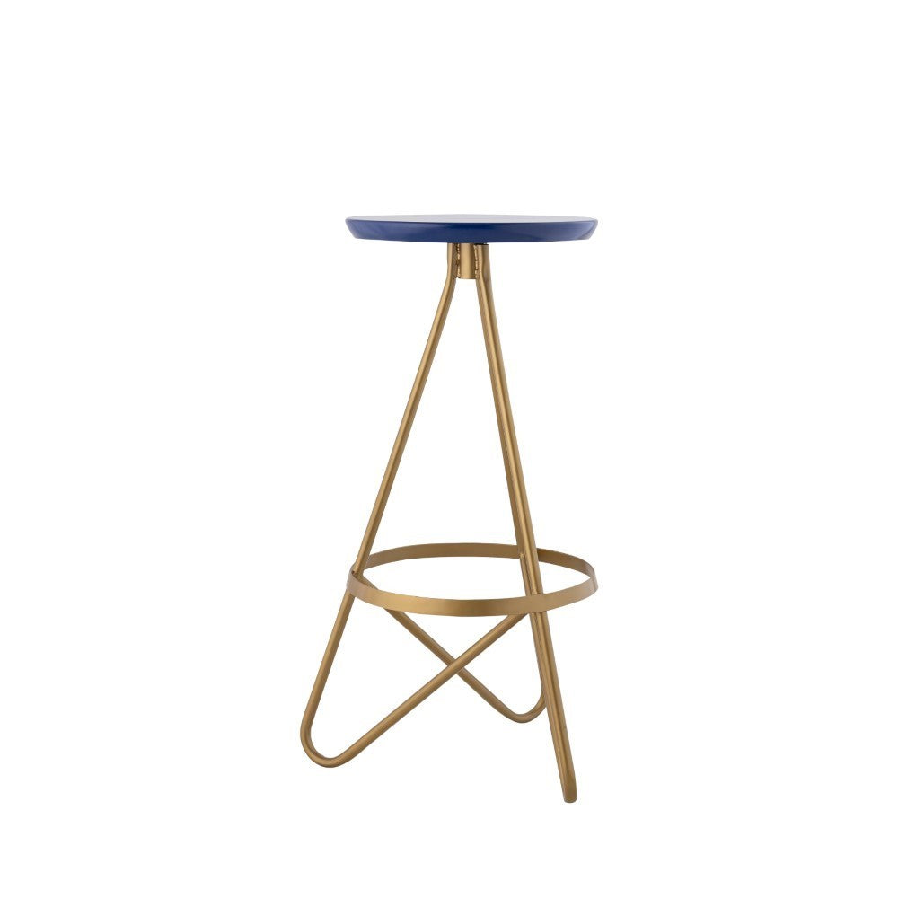 Nobu 30" Modern Industrial Metal Backless Circular Bar Stool