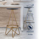 Nobu 30" Modern Industrial Metal Backless Circular Bar Stool