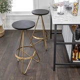 Nobu 30" Modern Industrial Metal Backless Circular Bar Stool