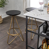 Nobu 30" Modern Industrial Metal Backless Circular Bar Stool