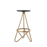 Nobu 30" Modern Industrial Metal Backless Circular Bar Stool