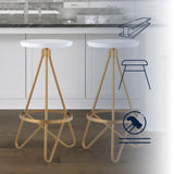 Nobu 30" Modern Industrial Metal Backless Circular Bar Stool