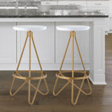 Nobu 30" Modern Industrial Metal Backless Circular Bar Stool