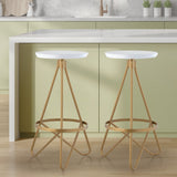 Nobu 30" Modern Industrial Metal Backless Circular Bar Stool