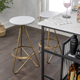 Nobu 30" Modern Industrial Metal Backless Circular Bar Stool
