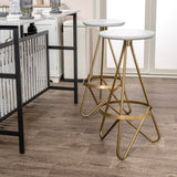 Nobu 30" Modern Industrial Metal Backless Circular Bar Stool