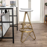 Nobu 30" Modern Industrial Metal Backless Circular Bar Stool
