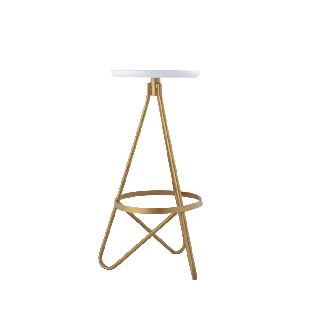 Nobu 30" Modern Industrial Metal Backless Circular Bar Stool
