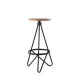 Nobu 30" Modern Industrial Metal Backless Circular Bar Stool
