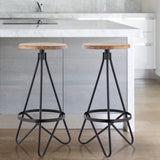 Nobu 30" Modern Industrial Metal Backless Circular Bar Stool