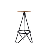Nobu 30" Modern Industrial Metal Backless Circular Bar Stool
