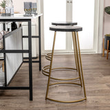Bergmund 28.75" Modern Designer Iron Curved Backless Bar Stool
