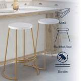 Bergmund 28.75" Modern Designer Iron Curved Backless Bar Stool