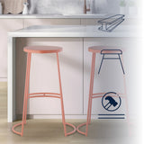 Bergmund 28.75" Modern Designer Iron Curved Backless Bar Stool