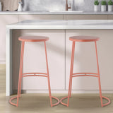Bergmund 28.75" Modern Designer Iron Curved Backless Bar Stool