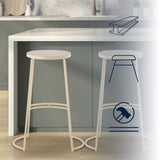 Bergmund 28.75" Modern Designer Iron Curved Backless Bar Stool