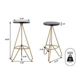 Chantel 30" Modern Industiral Iron Tripod Backless Bar Stool