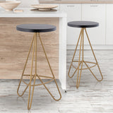 Chantel 30" Modern Industiral Iron Tripod Backless Bar Stool