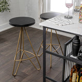 Chantel 30" Modern Industiral Iron Tripod Backless Bar Stool