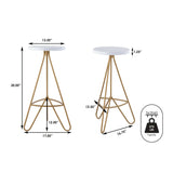 Chantel 30" Modern Industiral Iron Tripod Backless Bar Stool