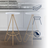 Chantel 30" Modern Industiral Iron Tripod Backless Bar Stool