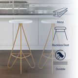 Chantel 30" Modern Industiral Iron Tripod Backless Bar Stool