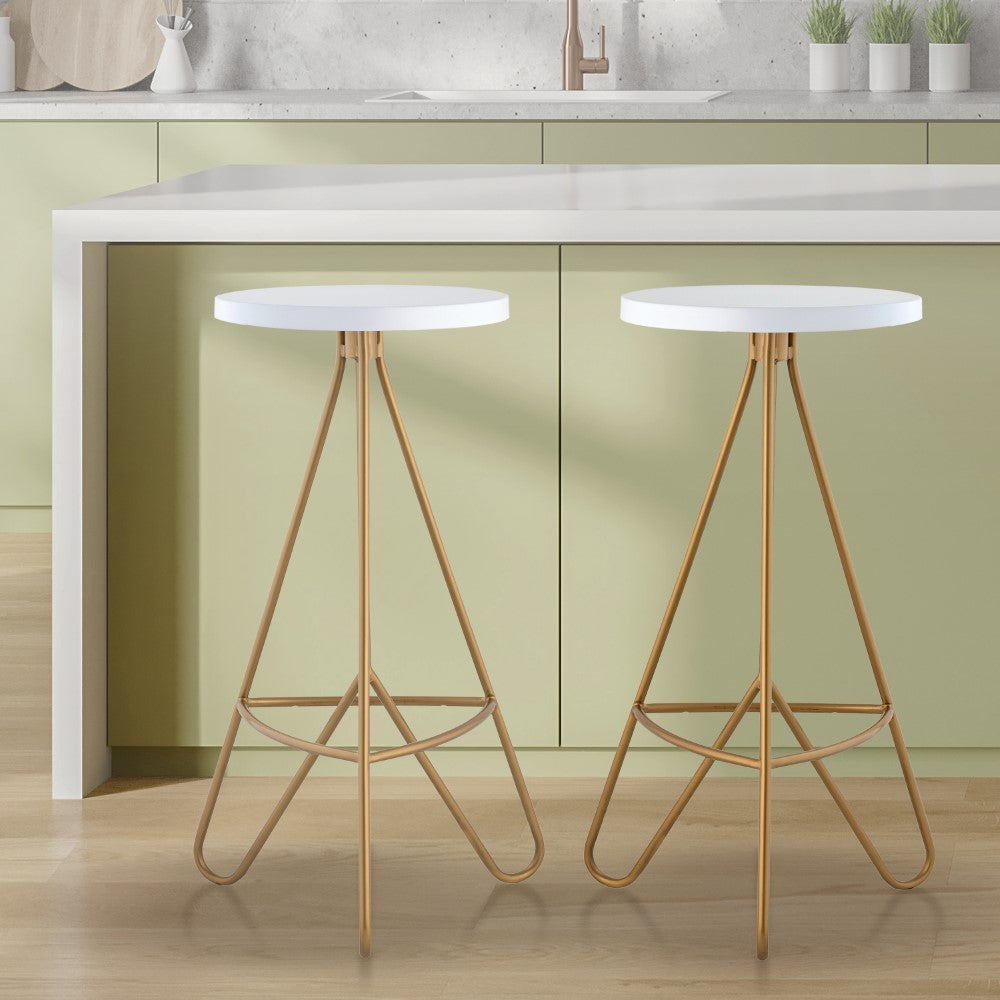 Chantel 30" Modern Industiral Iron Tripod Backless Bar Stool