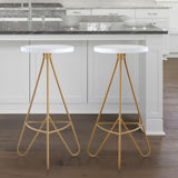 Chantel 30" Modern Industiral Iron Tripod Backless Bar Stool