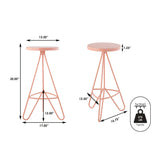Chantel 30" Modern Industiral Iron Tripod Backless Bar Stool