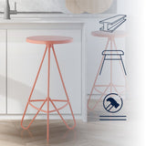 Chantel 30" Modern Industiral Iron Tripod Backless Bar Stool
