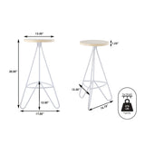 Chantel 30" Modern Industiral Iron Tripod Backless Bar Stool